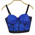 thumbnail image 6 of Corset Tops for Women Crystal Mesh Going Out Camisole Crop Top Date Night Summer Fashion Party Cami Tanks (S, Blue), 6 of 8