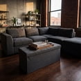 thumbnail image 6 of Nordic Hygge 43-Inch Folding Storage Ottoman Bench, Dark Gray, 6 of 7