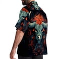 thumbnail image 3 of Yak Men's Short Sleeve Poplin Shirt, Casual Printed Button Down Summer Beach Shirt - Unisex, 3 of 6