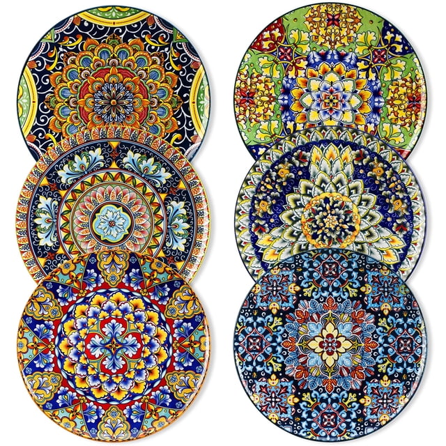 Juego de platos llanos vancasso SIMI Serie Ceramic 10.5 pulgadas, 6 piezas