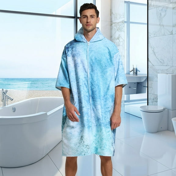 Tcwhniev Hooded Changing Robe Fashionable Versatile Cover Up Changing Towel Absorbent Easy to Wear Changing Towel Swim Robe Poncho for Swimming Pool