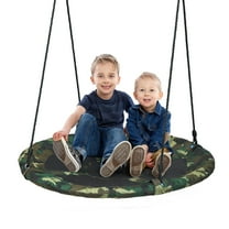 Patiojoy 40" Flying Saucer Tree Swing Set Outdoor Round Swing w/Adjustable Hanging Ropes for Children Tree Park Backyard