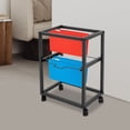 thumbnail image 4 of Rolling File Carts w/Wheels Metal Hanging Files Movable Pull-Out Cabinet 2 Tiers, 4 of 22