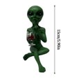 thumbnail image 2 of Figura de resina de extraterrestre, bonita estatua extraterrestre con copa de vino, ideal para el salón/única para los amantes de los ovnis, 2 of 2