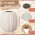 thumbnail image 2 of 6.7 Inch Resin Pumpkin Vase,Utensil Holder，Pumpkin Flower Vase, Decorative Plant Pots, Fall Kitchen Decor, Halloween, Autumn , Thanksgiving, Farmhouses Home Decorations，white, 2 of 6