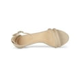 thumbnail image 4 of BLISSFUL STEP Sandales pour Femmes en Faux Suède à Bride à la Cheville à Talon Kitten à Enfiler à Brides Unies Beige 8.5, 4 of 7
