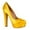 Yellow, variant on XYD Women Block Heels Satin Evening Pumps Round Toe Thick Platform Shoes for Events Weddings Size 7 Black
