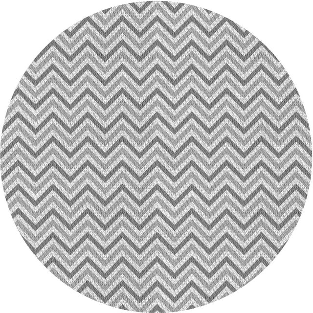 Ahgly Company Tapis d'Intérieur Rond Lavable en Machine Gris Transitionnel, 8 Pieds Rond