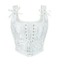 thumbnail image 2 of GILIGEGE Corset Tops for Women Going Out Crop Tops for Women Corset Tops for Women Bustier Lingerie Lace Waist Bodysuit White L, 2 of 9