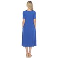thumbnail image 3 of White Mark Women's Short Sleeve Midi Dress with Pockets, 3 of 6