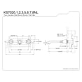 thumbnail image 2 of Kingston Brass KS7025NL Naples Two-Handle Wall Mount Roman Tub Faucet, Oil Rubbed Bronze, 2 of 5