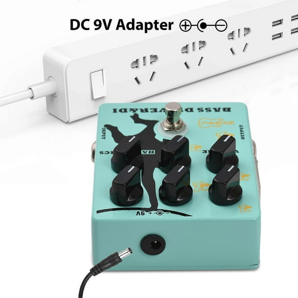 Driver and DI Box Bass Effector Pedal for Electric Bass Guitar with XLR Output Bass Amp Pedal True Bypass DC 9V 6.35mm Input/Output Interface
