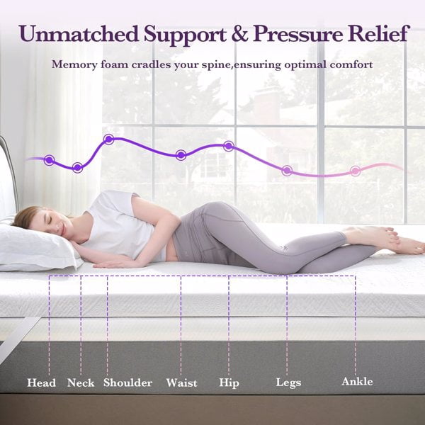 2 inch mattress with memory foam, bring you a comfortable sleep, suitable for many scenarios-Twin Size