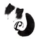 thumbnail image 3 of Cola de zorro sintética, diadema suave peluda, de usar, pinzas para el cabello para niñas adolescentes, cosplay, cumpleaños, vacaciones Negro Hugo orejas de zorro y tai, 3 of 7