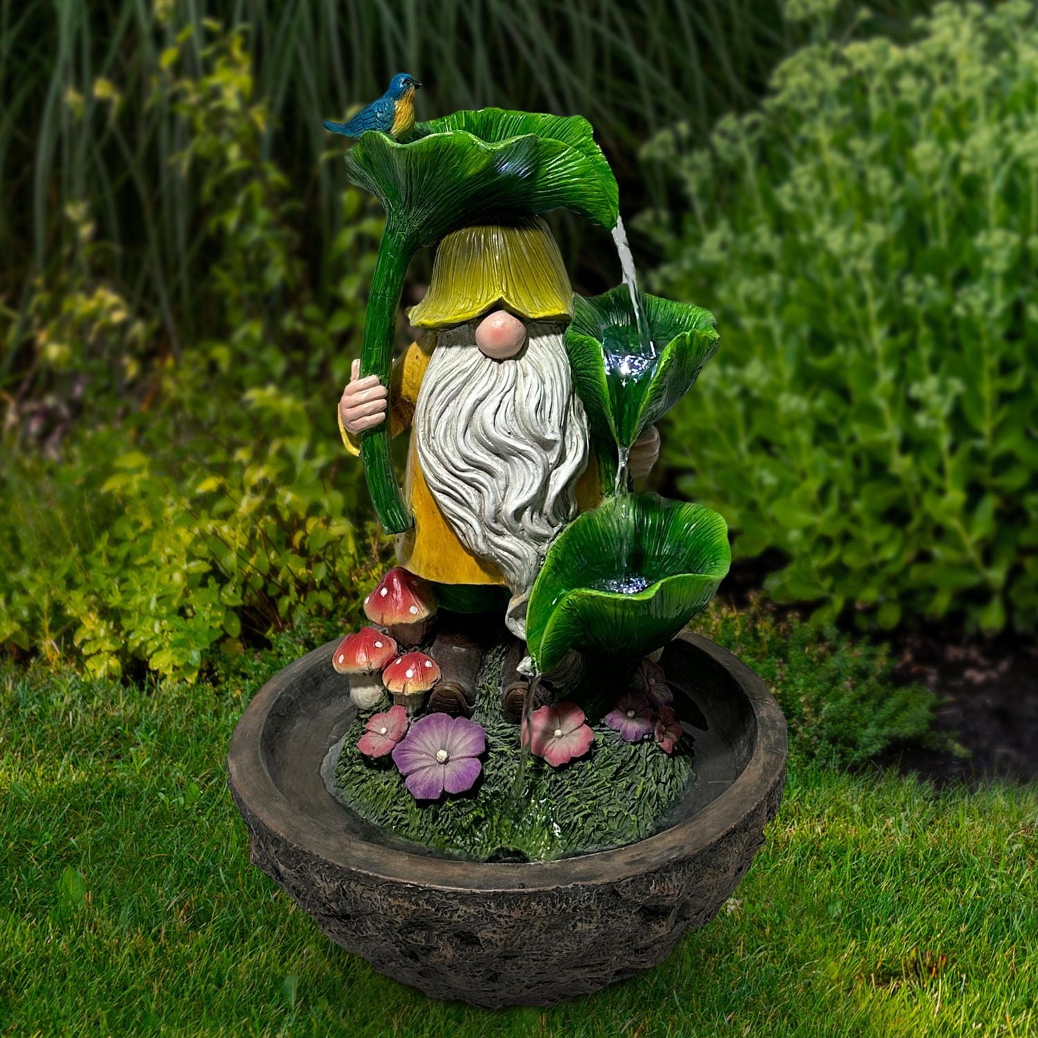 Angelo Décor Summer Sprinkle Gnome Fountain, 19"