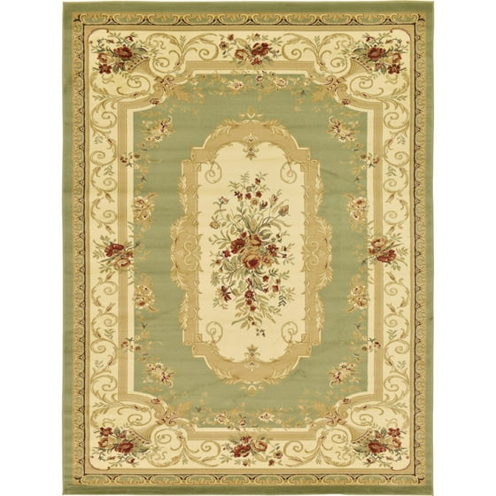 Unique Loom Versailles Medallion Green Area Rug (9' x 12')