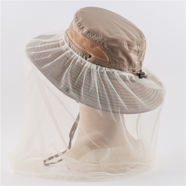  Mosquito Head Net Hat, Safari Hat Sun Hat with Mesh