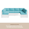 thumbnail image 2 of BaPiPro 6-Person Sky Blue Outdoor Sectional Sofa Cushions, Waterproof Polyester Patio Cushions with High-Density Sponge & Side Pillows, No Assembly for Backyard, Porch, Deck & Poolside, 2 of 10