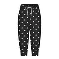 thumbnail image 4 of SwiftWear Women's Polka Dots Capri Pants Adjustable Drawstring Waist & Functional Pockets | Breathable Casual Athletic Wear​, 4 of 6