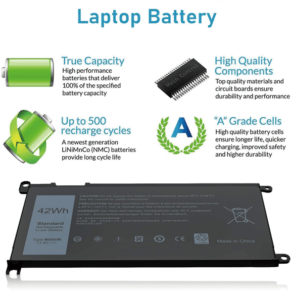 WDXOR Battery For Dell Inspiron 13 5368 5379 7378 15 5567 7569 7579 17 5767 New