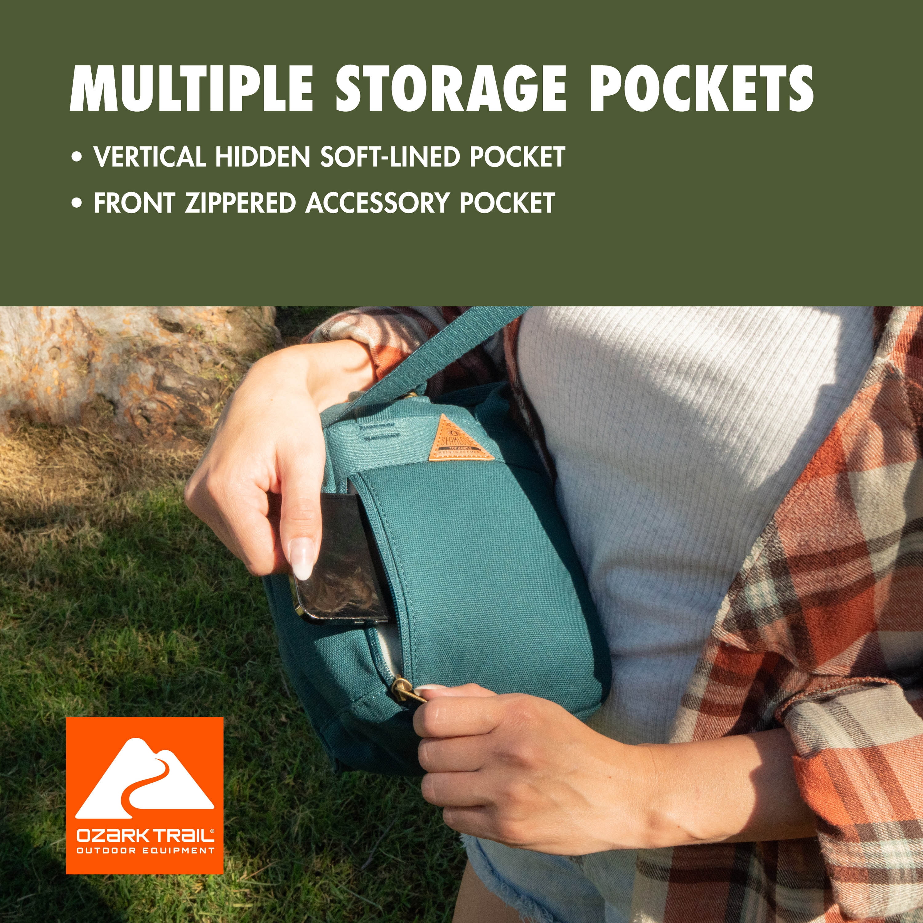 Ozark Trail 3L Unisex Adult/Teen Dual Carry Polyester Crossbody Bag, Teal