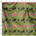 thumbnail image 4 of Soimoi Green Cotton Duck Fabric Text & Map Watercolor Print Fabric by Yard 56 Inch Wide, 4 of 5