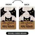 thumbnail image 3 of Black Cat House Flags 28x40 Halloween Garden Flag Cats Welcome People Tolerated Sign Outdoor Flags Double Sided for Outside Farmhouse Porch Yard Decor, 3 of 7