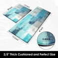 thumbnail image 6 of Anti-Fatigue Turquoise Kitchen Rug Set of 2 Cushioned Abstract Teal Rugs for Kitchen Floor, Standing Mat Waterproof Non-Slip Kitchen Mats and Rugs PVC Ergonomic Comfort Foam Kitchen Decor, 6 of 6