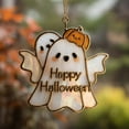 thumbnail image 4 of Halloween Sun Catcher, 8 Inches Cute Ghost Suncatcher for Window Hanging Decoration Stains Glass Creates Indoor Rainbows Light Refraction for Family Art Wall Decor(E), 4 of 8