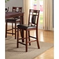 thumbnail image 5 of Contemporary Modern Cherry / Brown Finish Dining Table Chairs 5pc Casual Counter Height Dining Set Wooden Unique Chairs Back, 5 of 5