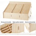 thumbnail image 4 of Caja de madera para guardar teléfonos celulares con 24 compartimentos, color beige, organizador de escritorio para oficina y útiles escolares, color madera de arce., 4 of 9