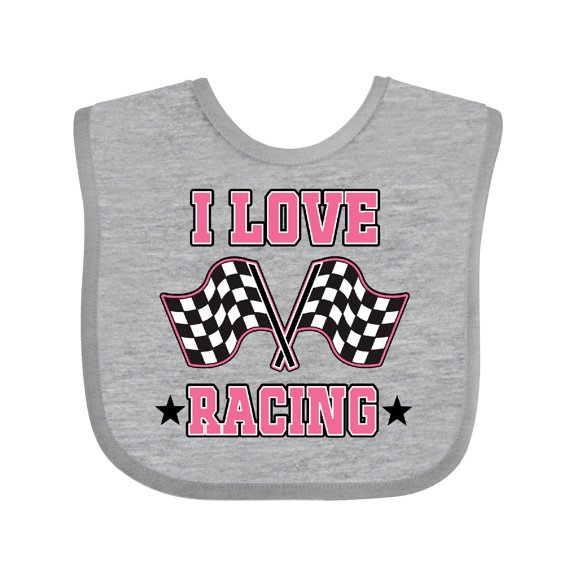 Inktastic I Love Racing Rally Flags Girls Girls Baby Bib