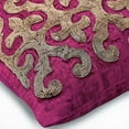 thumbnail image 3 of The HomeCentric Decorative Pink Throw Pillow Cover, Square Arabic Pack of 2, 24x24 inch (60x60 cm) Velvet Gold Embroidered Pillow Cover Bed, Sofa, Pink Pillow Cover, Traditional, - Flaming Fuchsia, 3 of 3