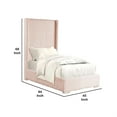 thumbnail image 5 of Wolo Twin Size Bed-Pink Channel Tufted Fur Chenille Upholstery, 5 of 7