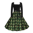 thumbnail image 3 of Vestidos Florales Para Mujer, Vestido Informal Retro Con Cordones y Cuello Cuadrado Con Estampado Navideño de Otoño E Invierno Para Mujer (4), 3 of 3