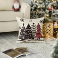 thumbnail image 6 of Sm:)e Watercolor Tree Snowflake Christmas Pillow Cover 18 x 18 Inch, Beige Square Seasonal Decorative Farmhouse Outdoor Sofa Case, 6 of 6