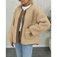 thumbnail image 6 of PRETTYGARDEN Women's Winter Coats Long Sleeve Button up Fuzzy Sherpa Fleece Jackets Outerwear Fall Fashion Clothes, 6 of 8