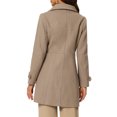 thumbnail image 3 of INSPIRE CHIC Women's Coats Peter Pan Collar Single Breasted Button Front Outwear Winter Coats L Light Brown, 3 of 6