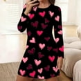 thumbnail image 2 of Annhoo Womens Valentine's Day Dresses Crewneck Long Sleeve Cute Print Pullover Sleepwear Loose Lightweight Clothes, 2 of 6