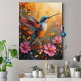 thumbnail image 4 of Qisvanset 12x16 Inch Hummingbird Floral Canvas Wall Art, Colorful Bird Nature Artwork Indoor Room Wall Decor, 4 of 8