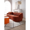 thumbnail image 5 of 3 Seat Upholstered Curved Sofa, Mid Century Modern Cloud Couch Boucle Sofa, Fabric Couch for Living Room, Bedroom, Office, Orange, 5 of 8