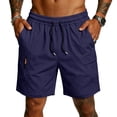 thumbnail image 2 of UDAUDU Mens Cargo Shorts Athetic Quick Dry Lightweight Pull-On Hiking Shorts for Sports Outdoor with Zipper Pockets Dark Blue S, 2 of 6
