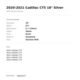 thumbnail image 2 of 2020-2021 Cadillac CT5 18" Silver OEM Factory Wheel Rim 84004237, 2 of 2