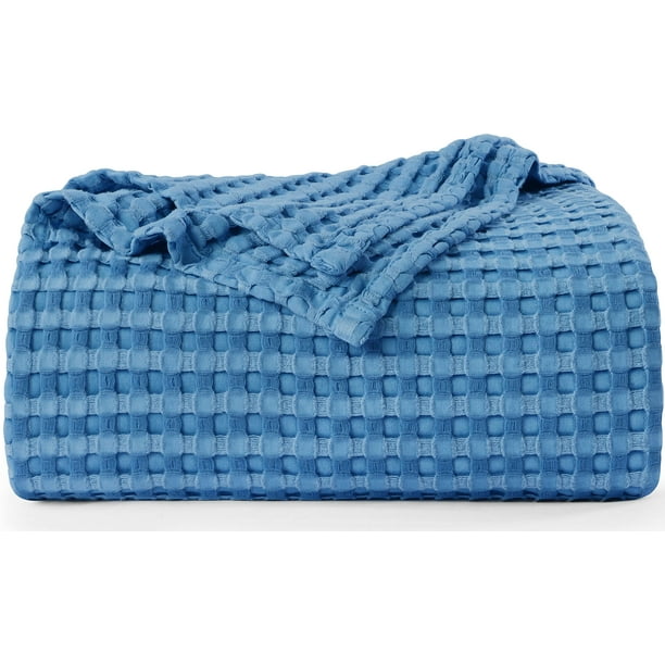 Manta Utopia Bedding de algodón con forma de gofre, 300 g/m², madera de cuña, 90 x 90