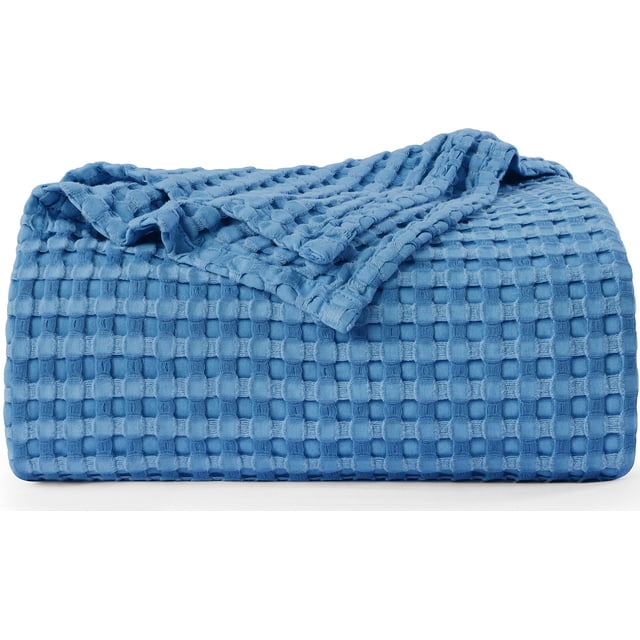 Manta Utopia Bedding de algodón con forma de gofre, 300 g/m², madera de cuña, 90 x 90