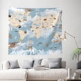 thumbnail image 2 of Bingfone Polyester Fabric Tapestry Animals Travel World Map Wall Hanging Tapestry,Daily Decorative Tapestry For Bedroom Living Room Dorm 60l X 51w Inches, 2 of 9