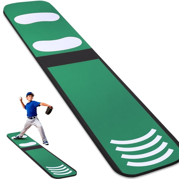 Softball Pitching Mat Non-Slip Silicone Backing All-Weather Durable Indoor Outdoor Training 54 X 12 Inch 1cm Thick