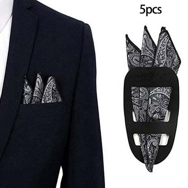 5 soportes cuadrados de bolsillo para pañuelos, soporte de fijación, soporte para toallas de bolsillo, para trajes de hombre, Macarena porta pañuelos de bolsillo