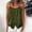 Army Green, variant on CYMMPU Women's Waffle Knit Henley Cami, Spaghetti Strap Tank Top with Button Placket, Casual Relaxed Fit Summer Wear Black XL
