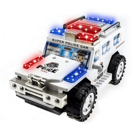 TECHEGE Police Car Toddler Toys Bus for Kids with SUV Flashing Lights, Sirens, (Best Suv For Single Guy)